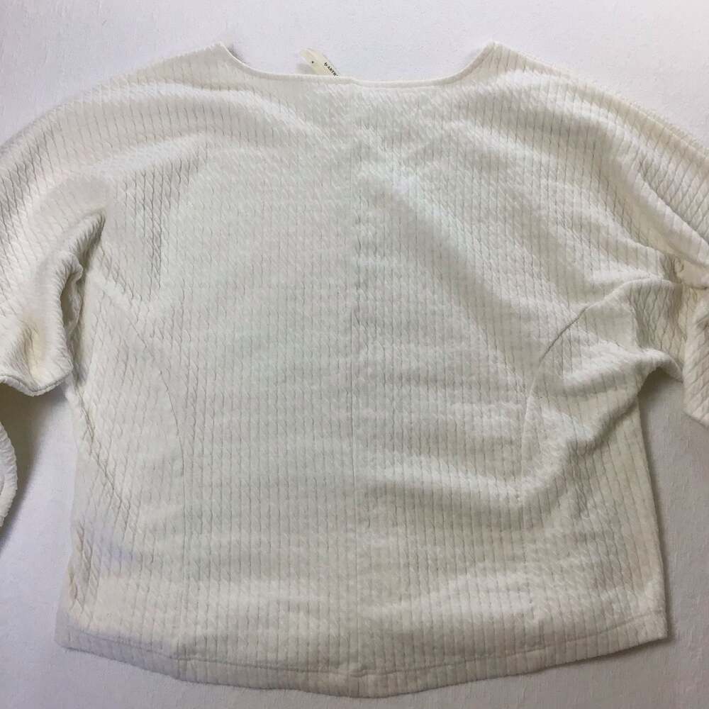 Anthropologie Arya White Cream Textured Long Sleeve Pullover Top Size M - Picture 9 of 11